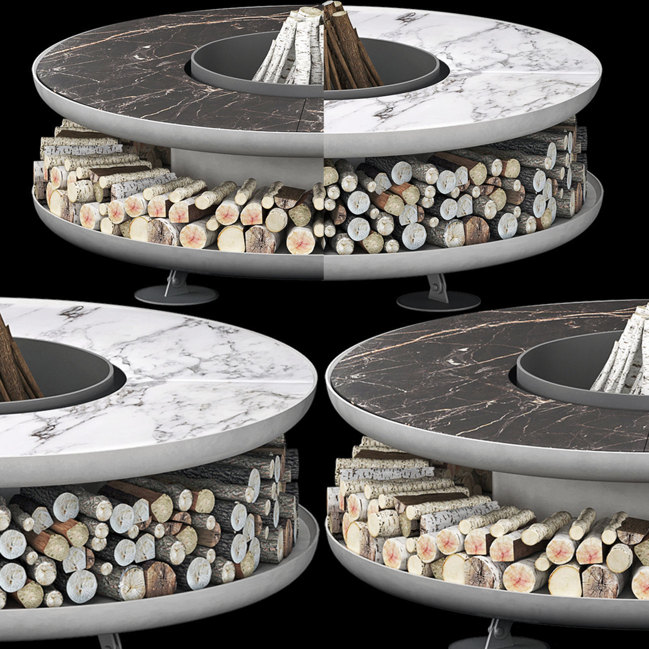 Fire pit moon 3D model_10