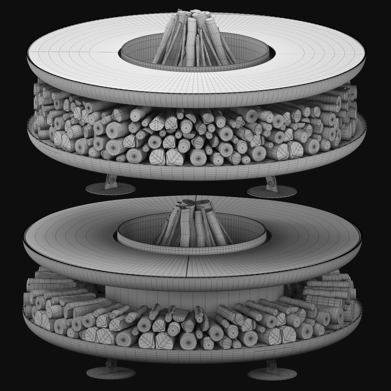 Fire pit moon 3D model_4