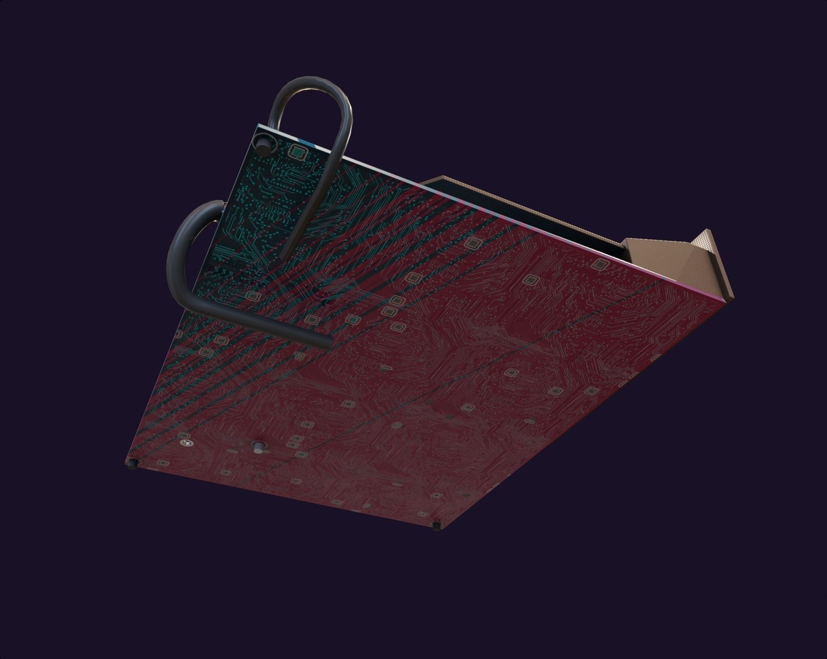 rgb pc motherboard gaming gamer pcie computer circuit board Low-poly 3D model_9