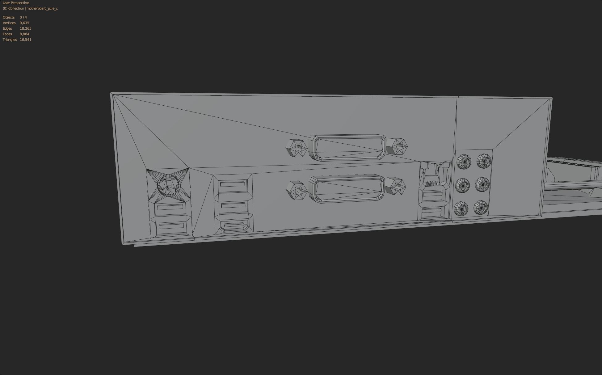 rgb pc motherboard gaming gamer pcie computer circuit board Low-poly 3D model_15