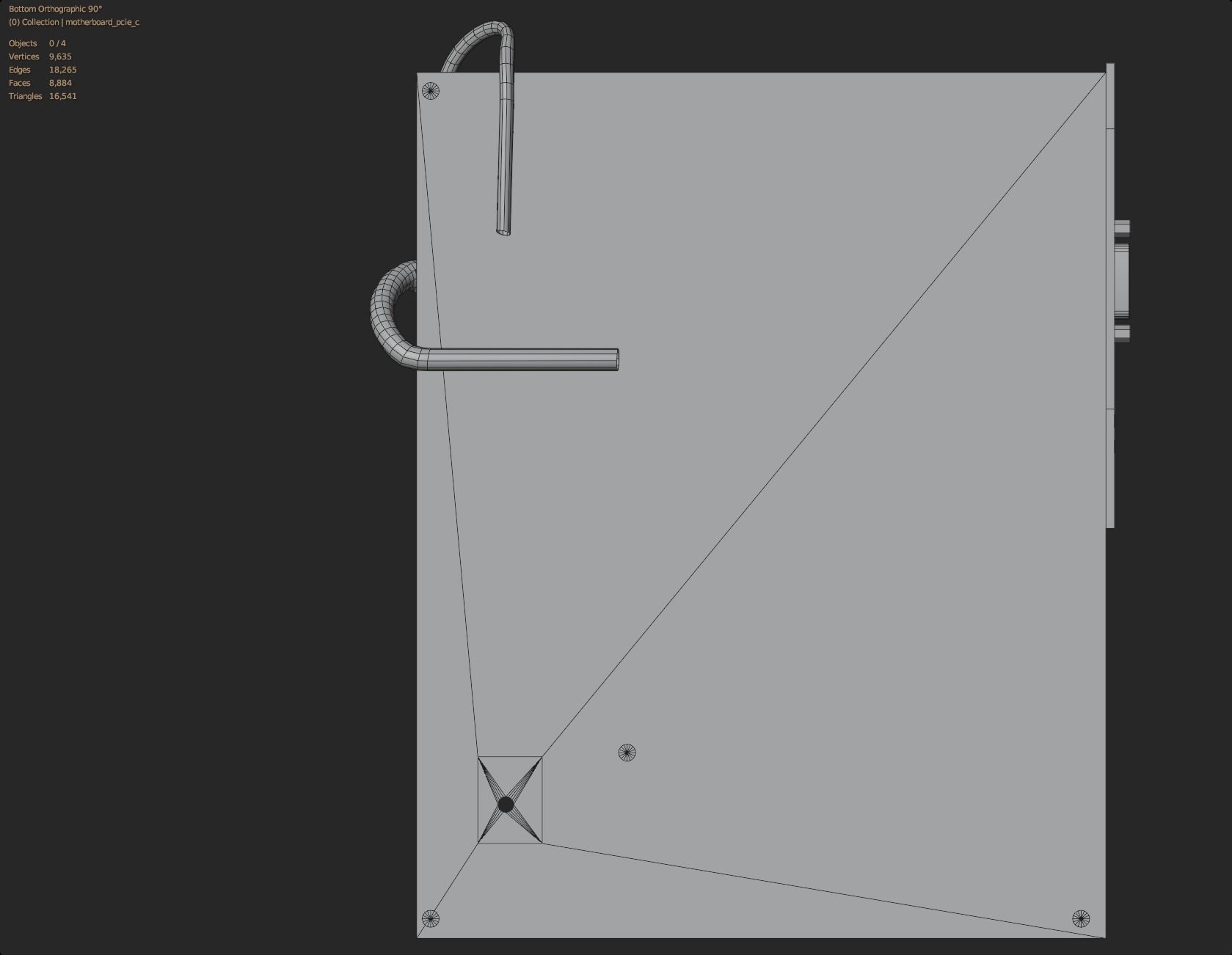 rgb pc motherboard gaming gamer pcie computer circuit board Low-poly 3D model_18