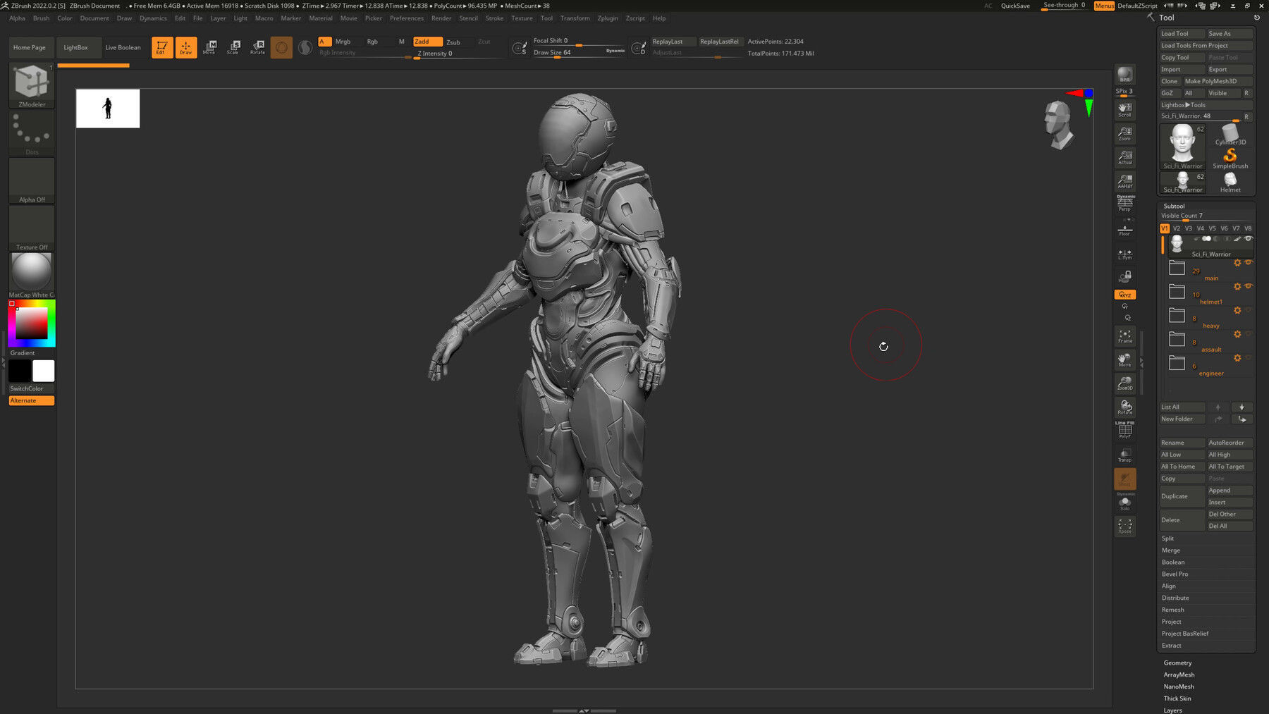 Modular Sci Fi Warriors ZTool Source Files 3D model_12