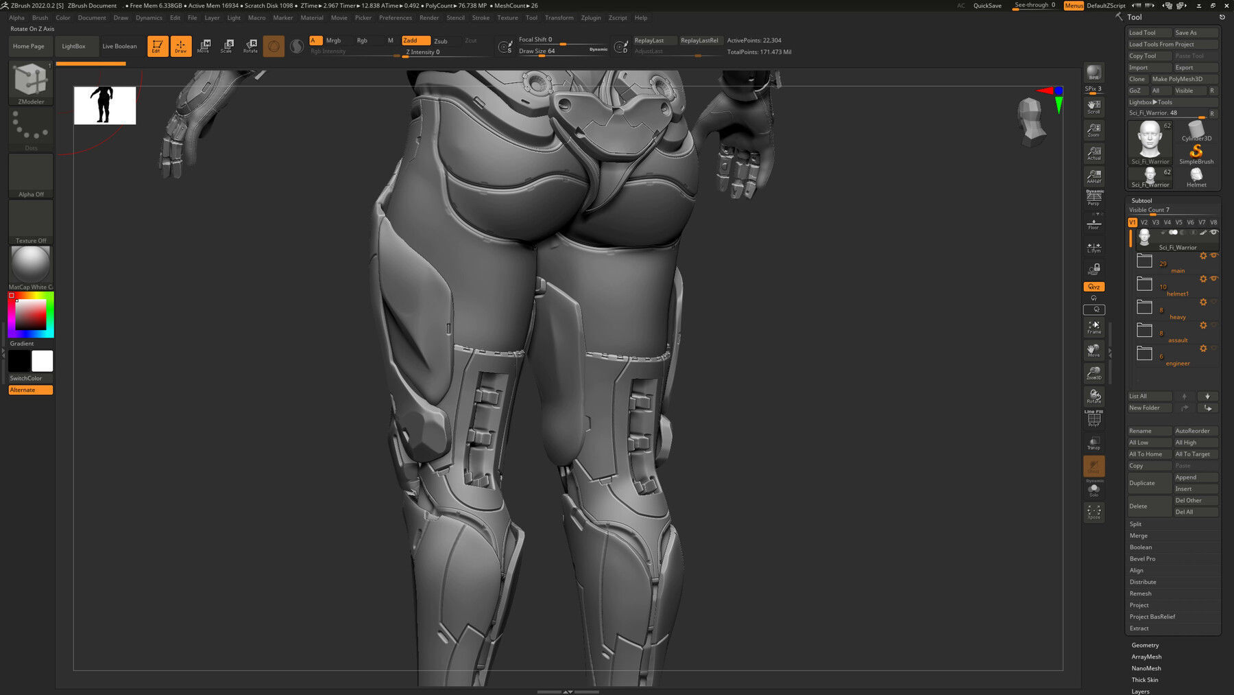 Modular Sci Fi Warriors ZTool Source Files 3D model_10