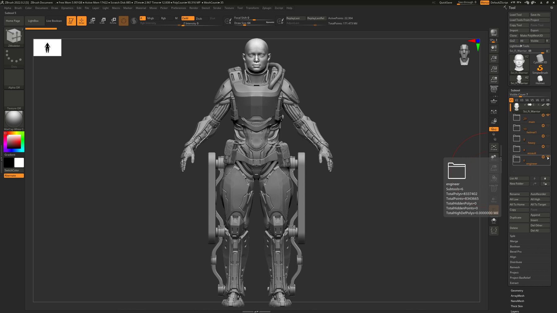 Modular Sci Fi Warriors ZTool Source Files 3D model_8