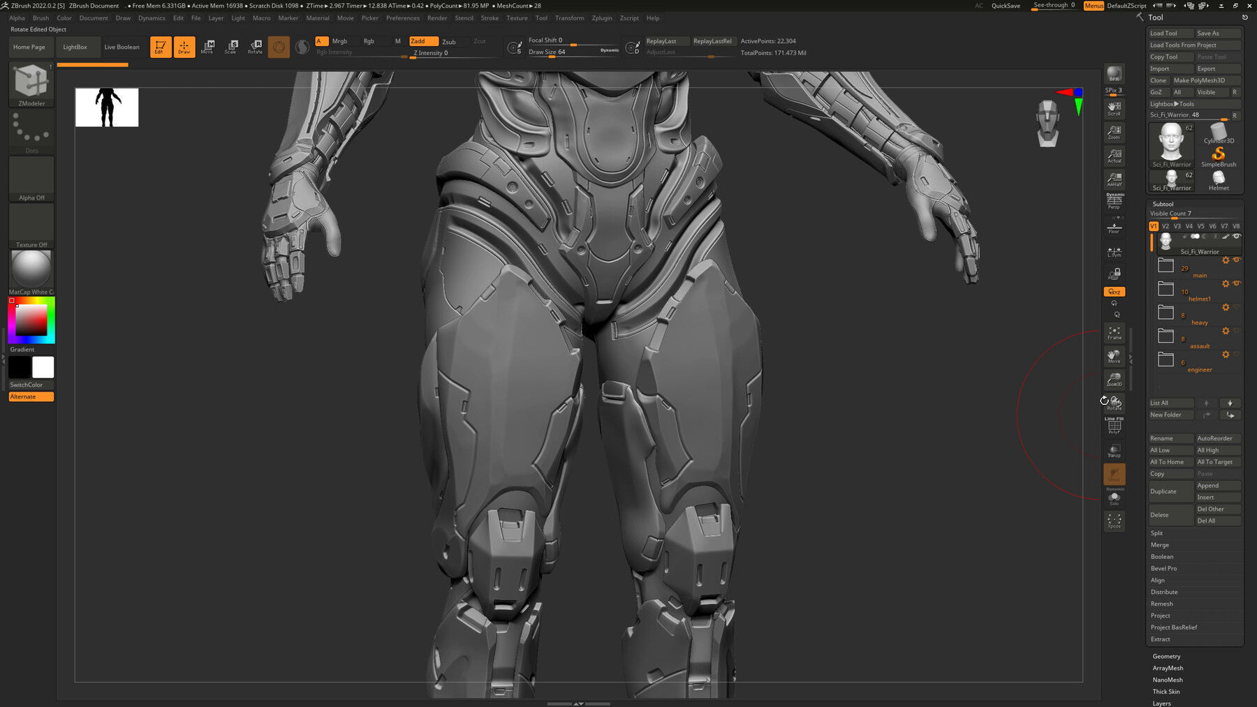 Modular Sci Fi Warriors ZTool Source Files 3D model_9