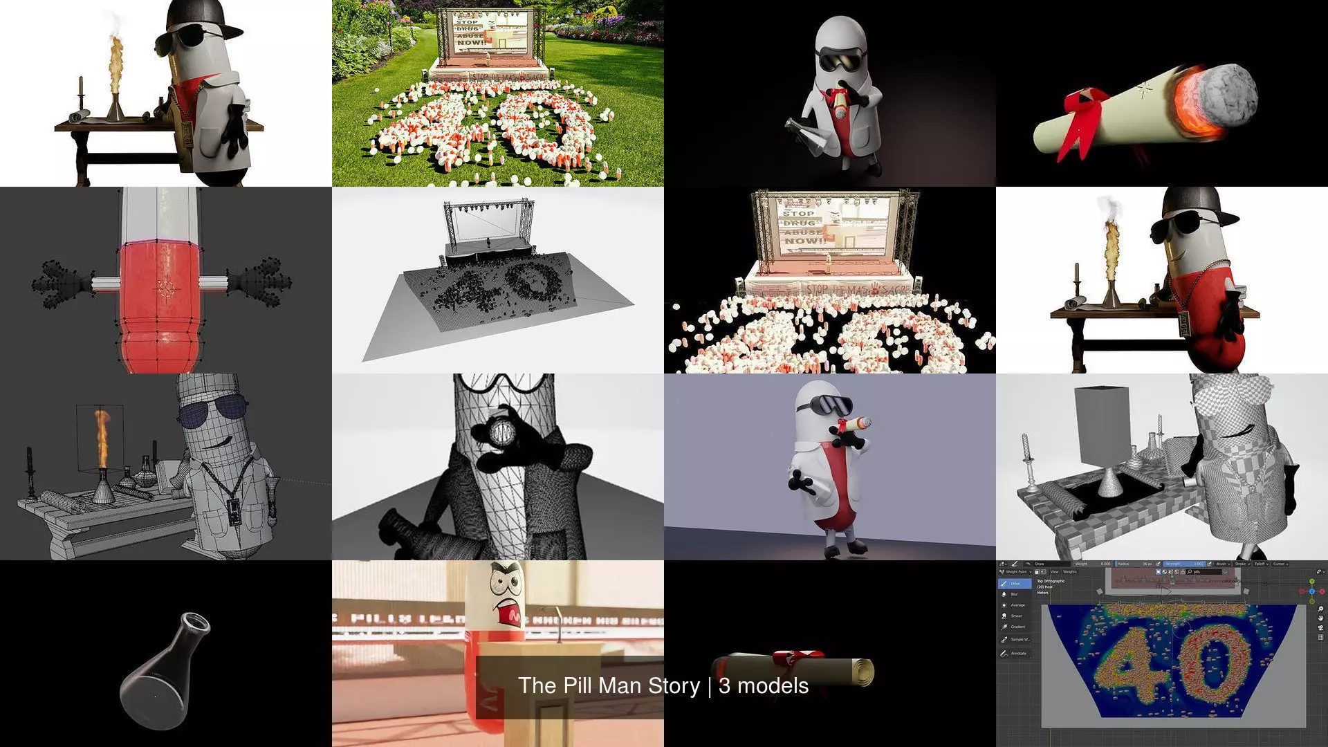 The Pill Man Story 3D Model Collection_1
