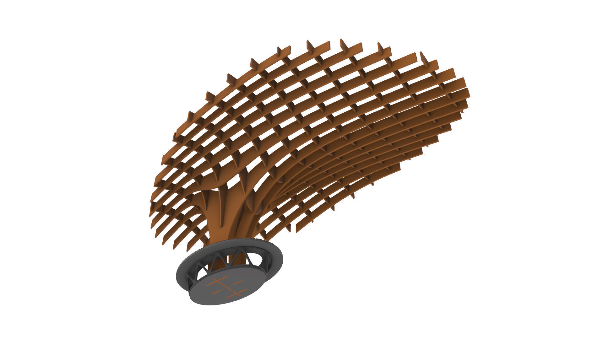 Cantilever Pergola Waffle Structure 3D model_35