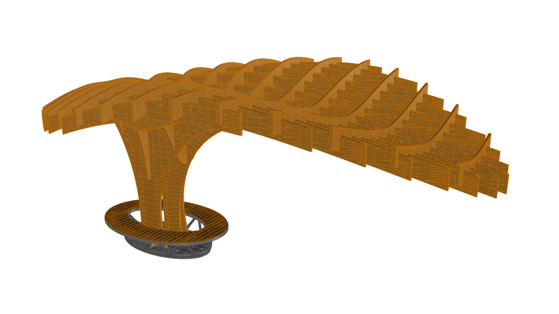 Cantilever Pergola Waffle Structure 3D model_41