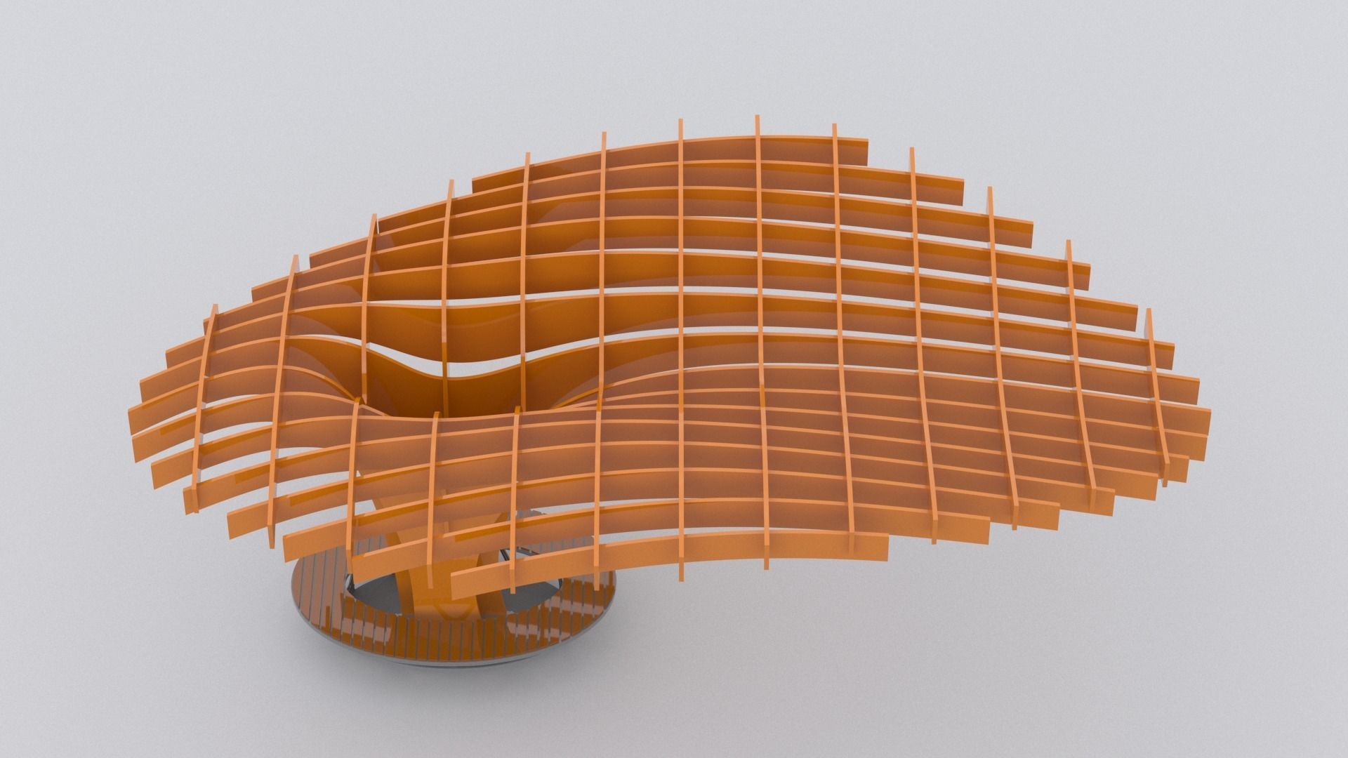 Cantilever Pergola Waffle Structure 3D model_5