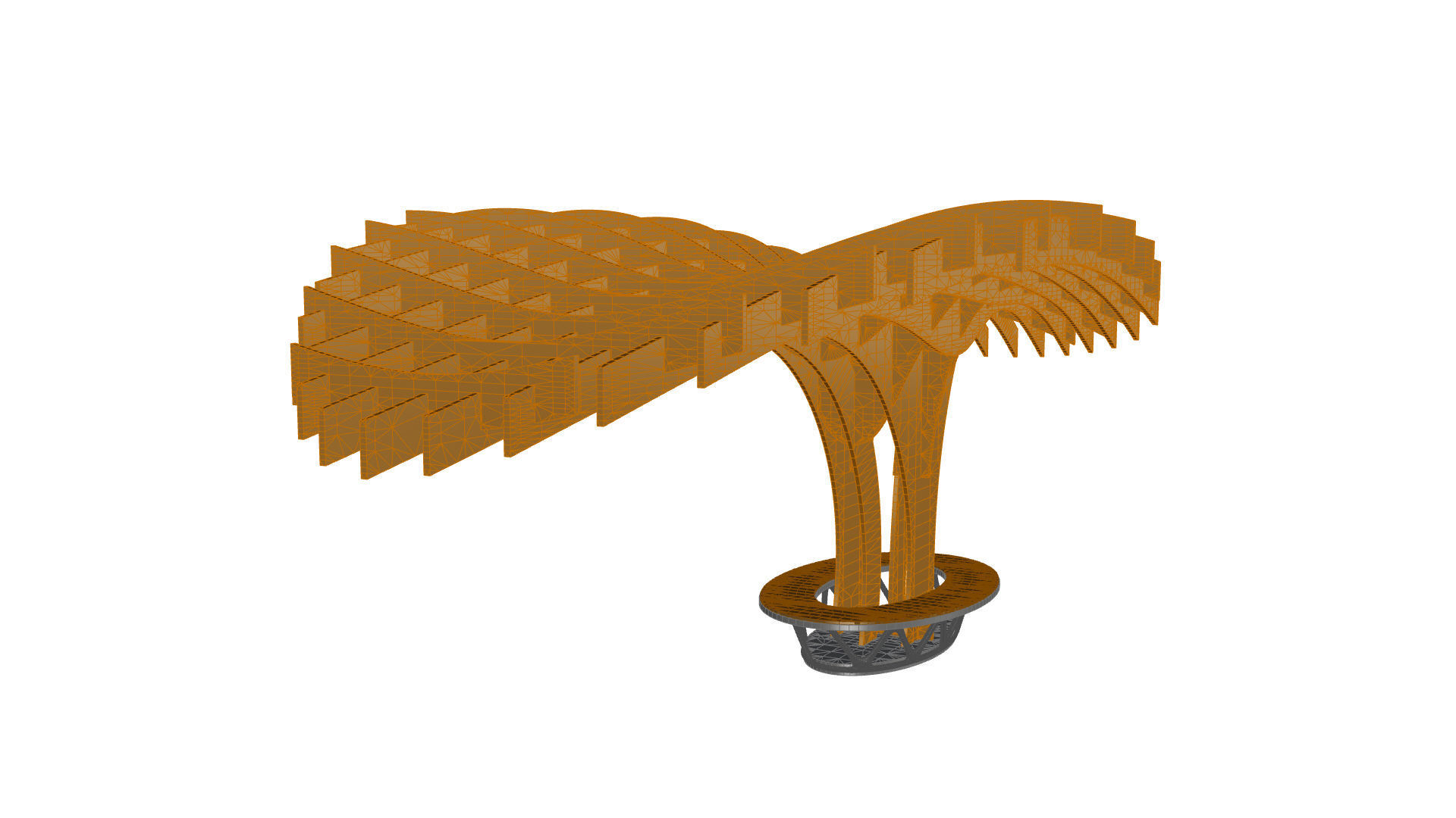 Cantilever Pergola Waffle Structure 3D model_39