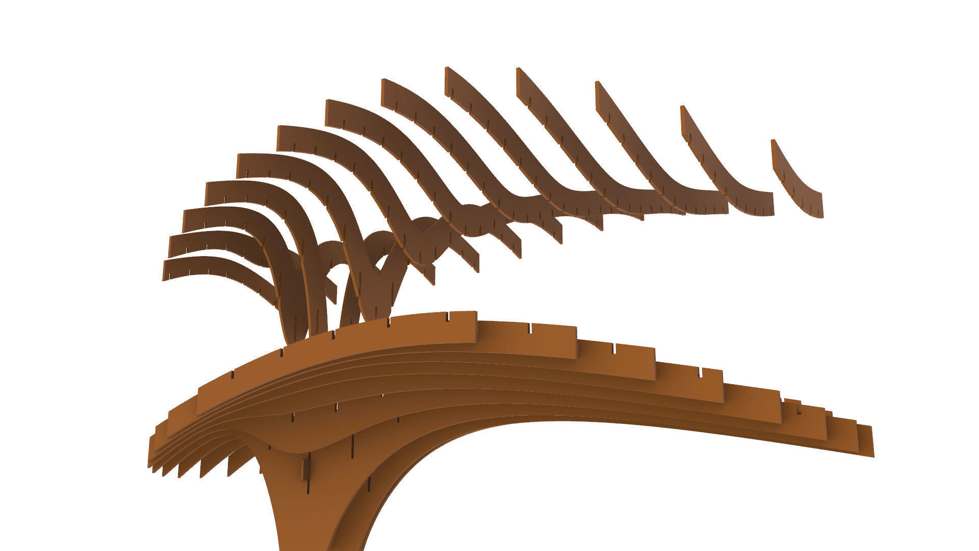 Cantilever Pergola Waffle Structure 3D model_18