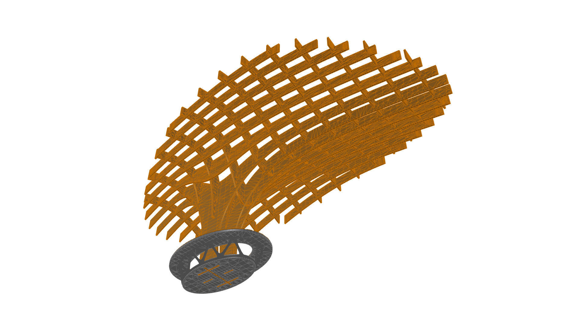 Cantilever Pergola Waffle Structure 3D model_59