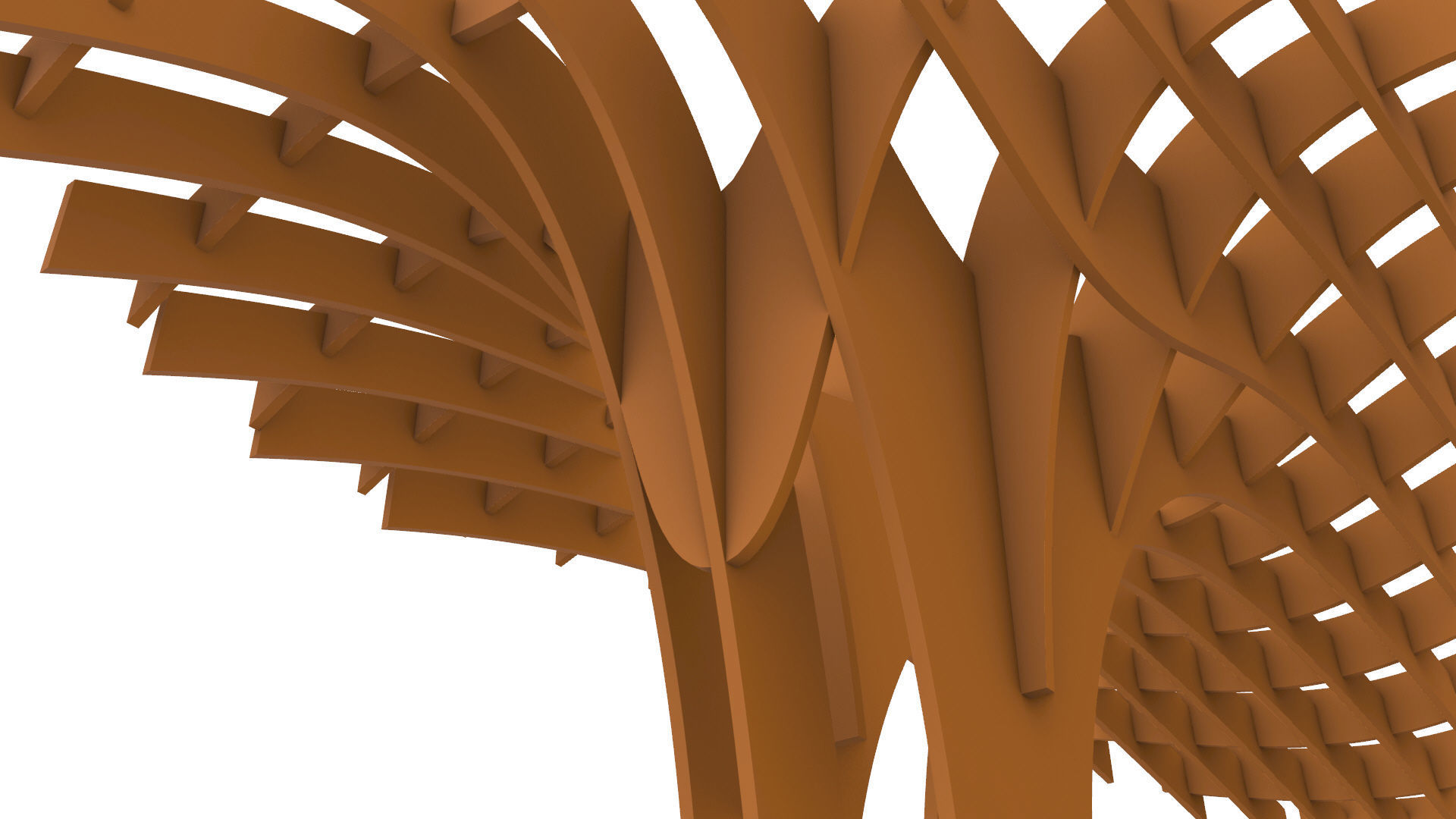 Cantilever Pergola Waffle Structure 3D model_32