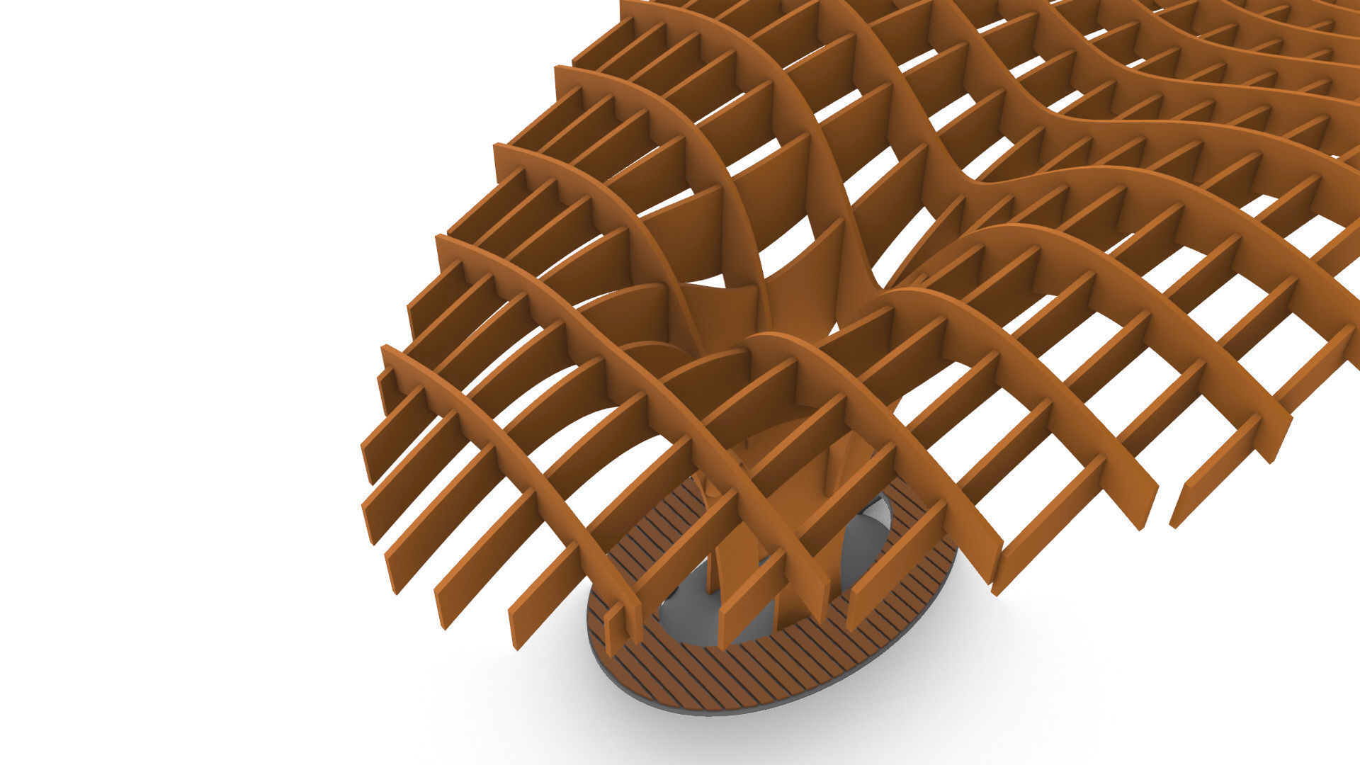 Cantilever Pergola Waffle Structure 3D model_33