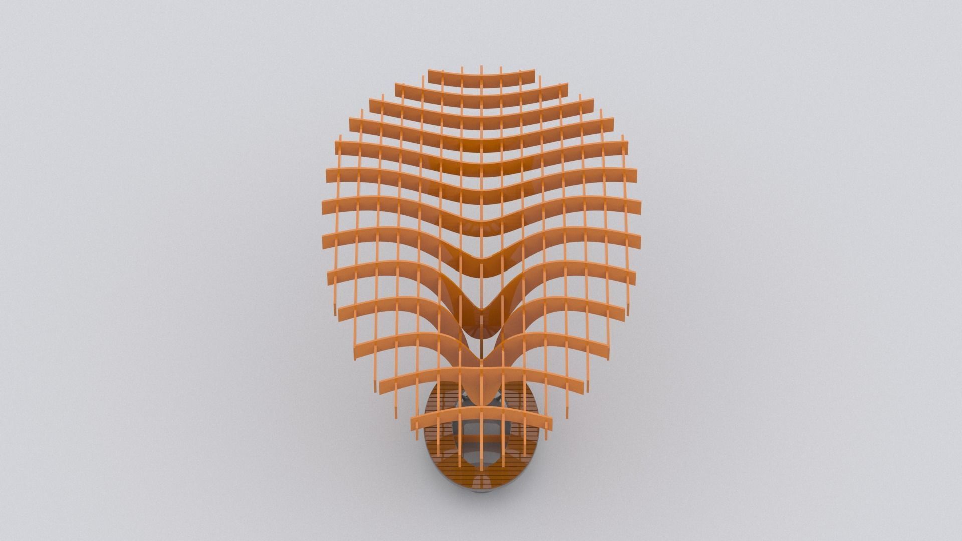Cantilever Pergola Waffle Structure 3D model_10