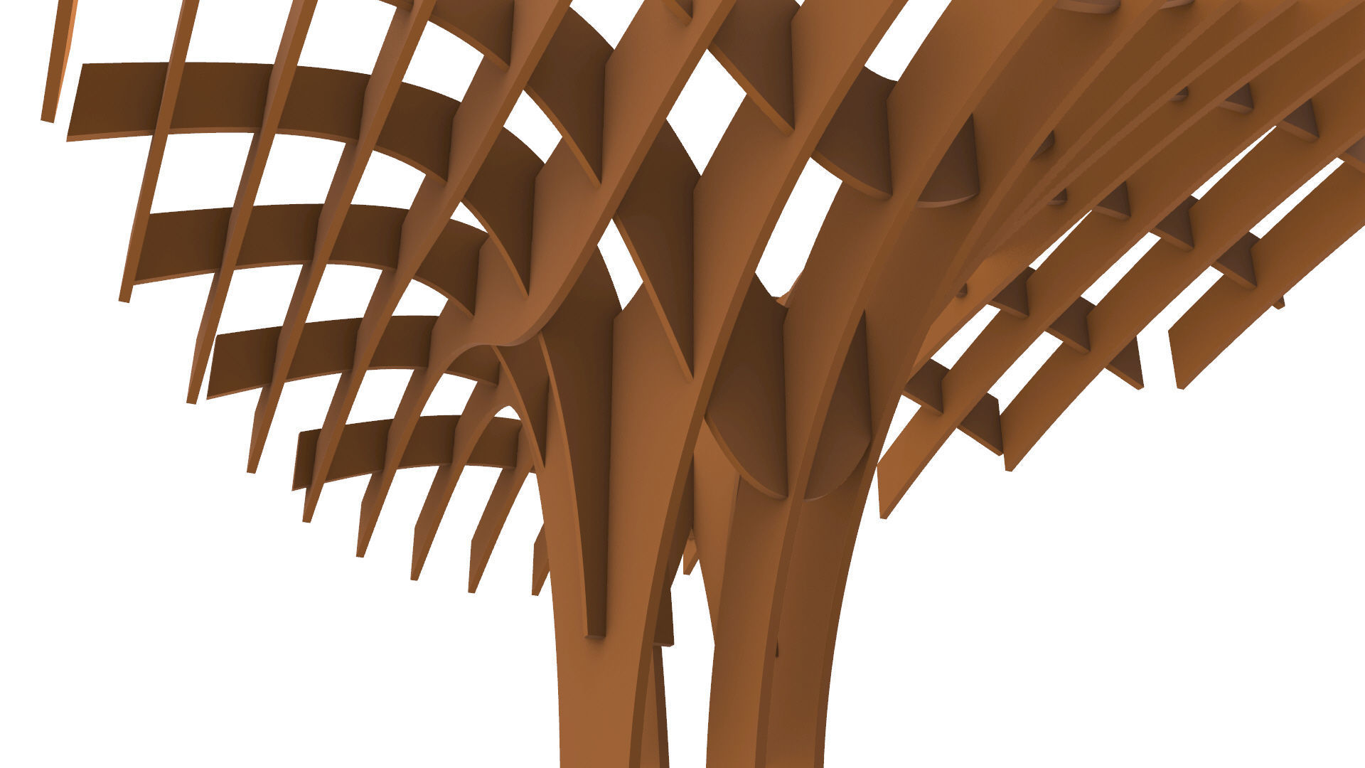 Cantilever Pergola Waffle Structure 3D model_31