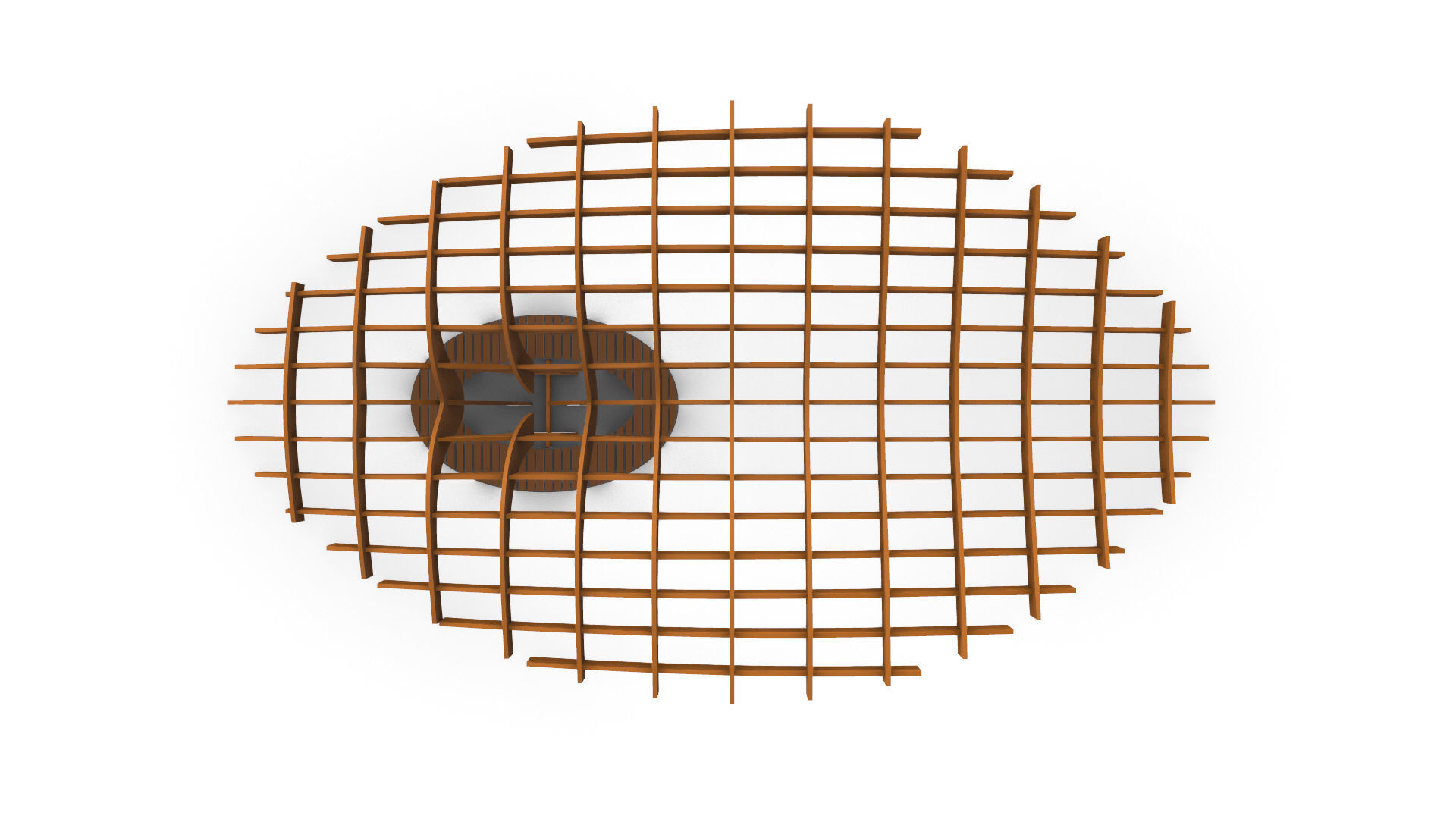 Cantilever Pergola Waffle Structure 3D model_37