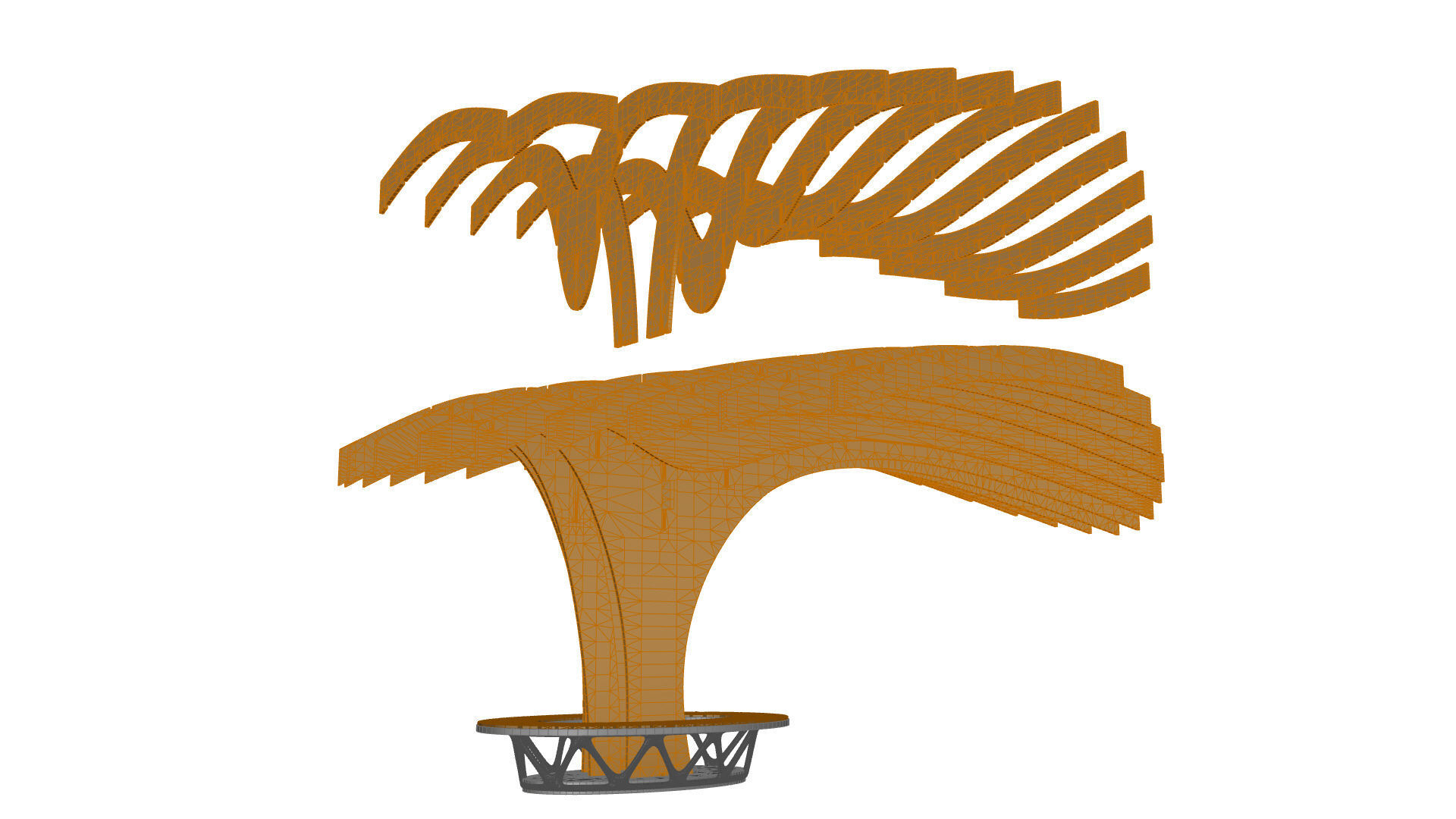 Cantilever Pergola Waffle Structure 3D model_45