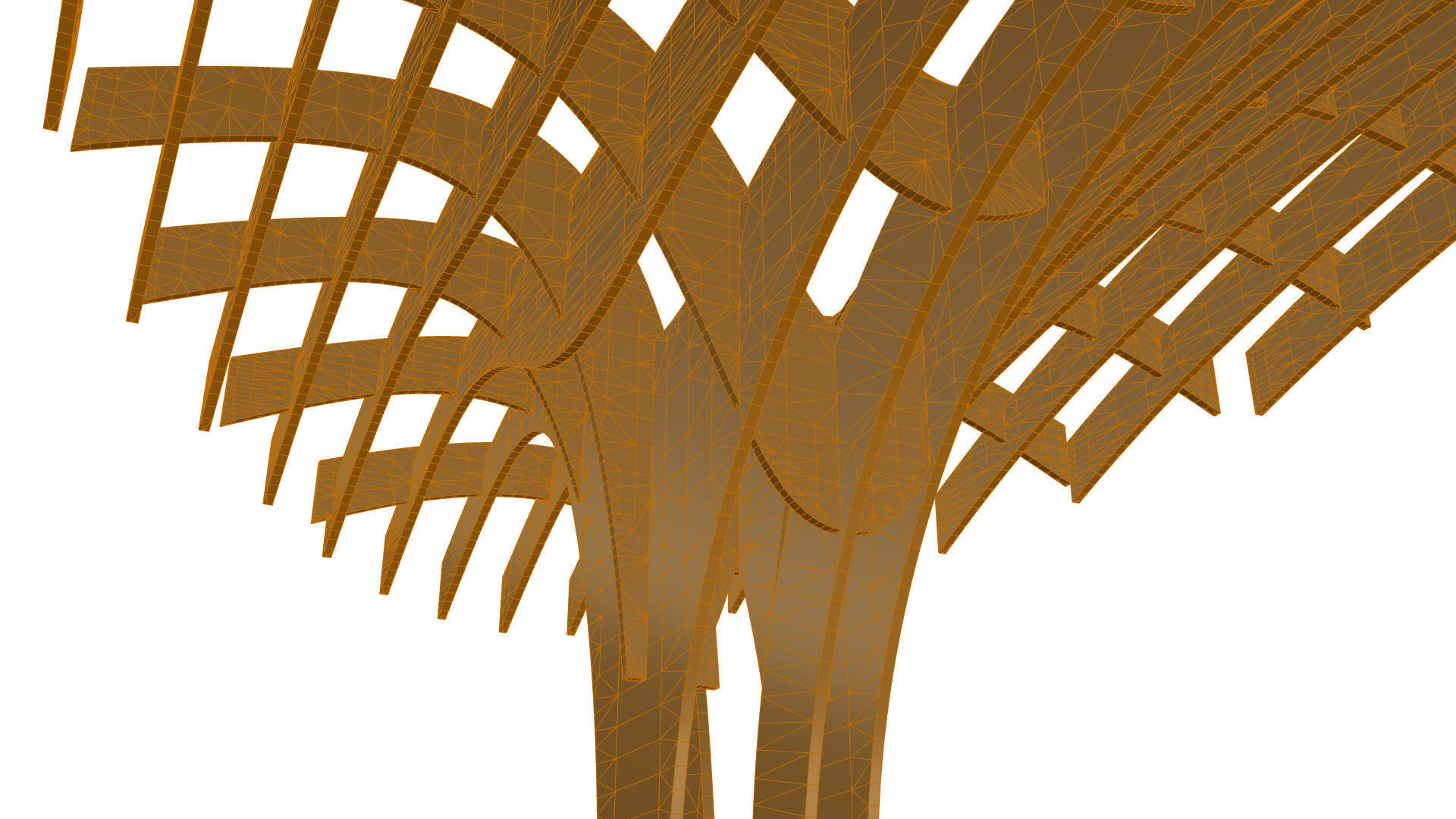 Cantilever Pergola Waffle Structure 3D model_55