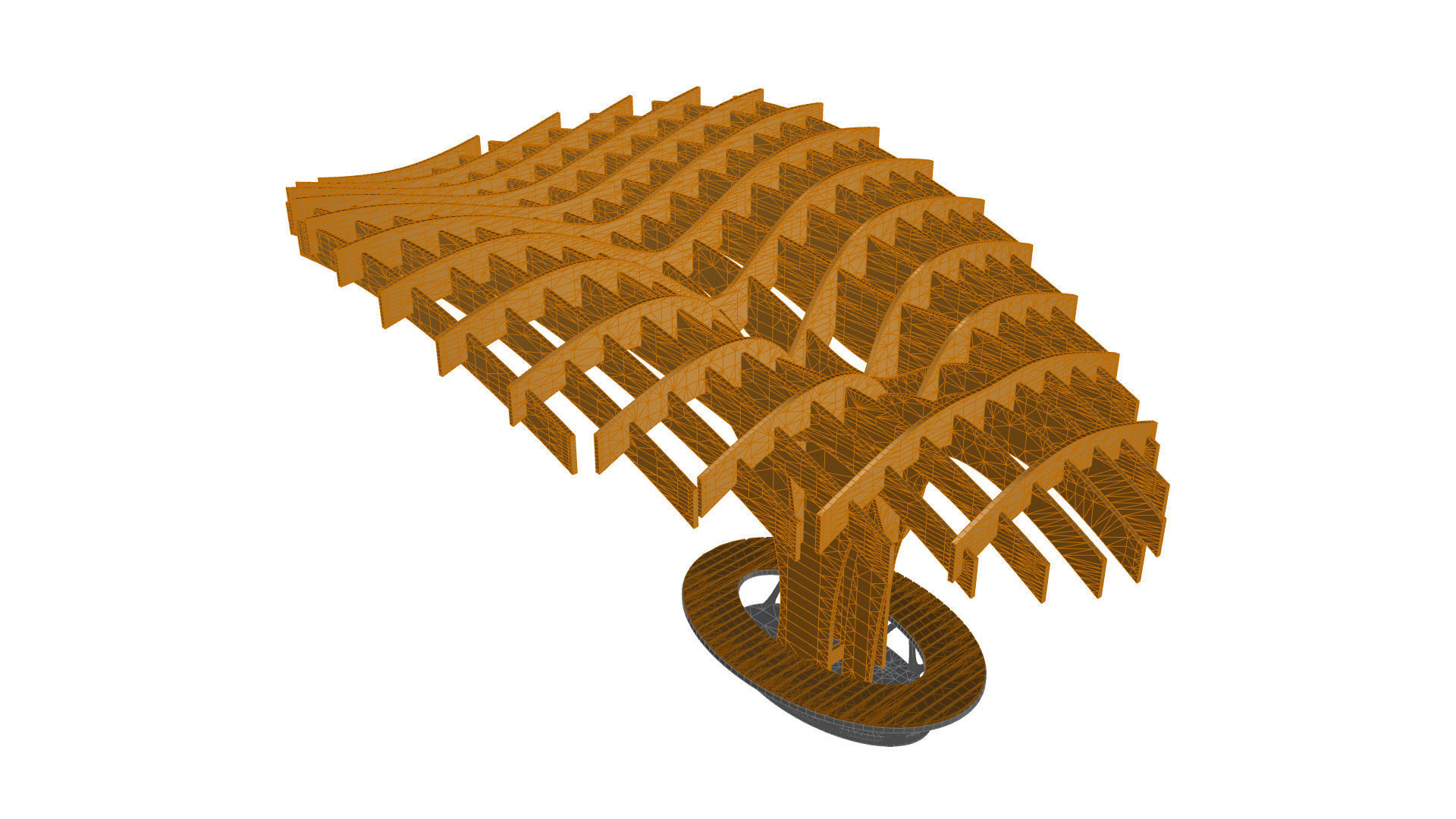 Cantilever Pergola Waffle Structure 3D model_47