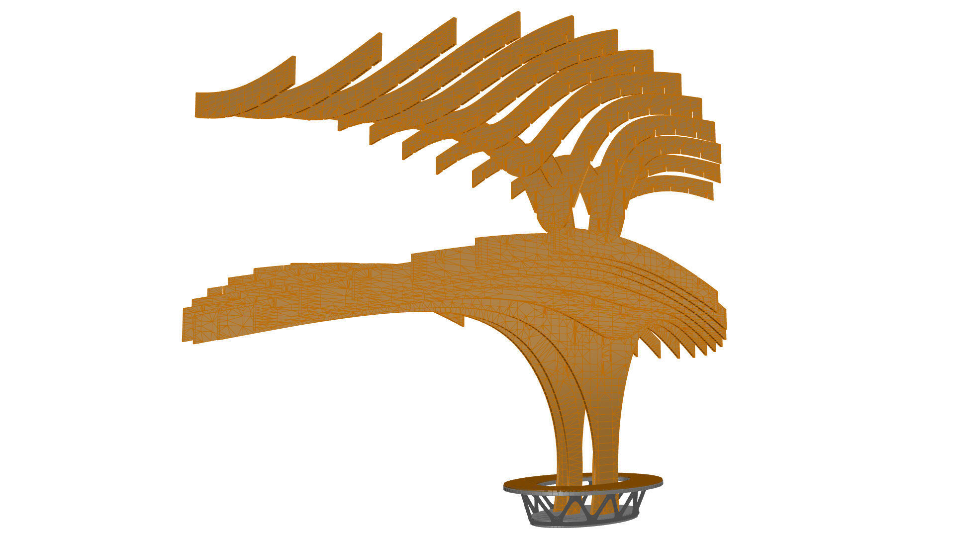 Cantilever Pergola Waffle Structure 3D model_43