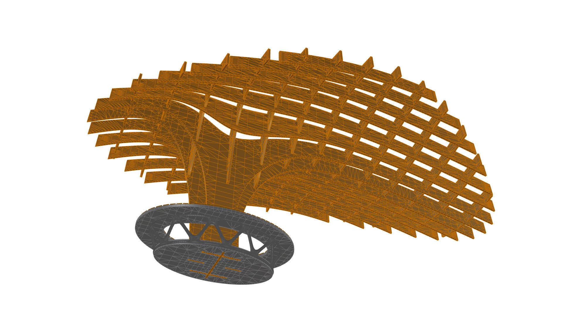 Cantilever Pergola Waffle Structure 3D model_60