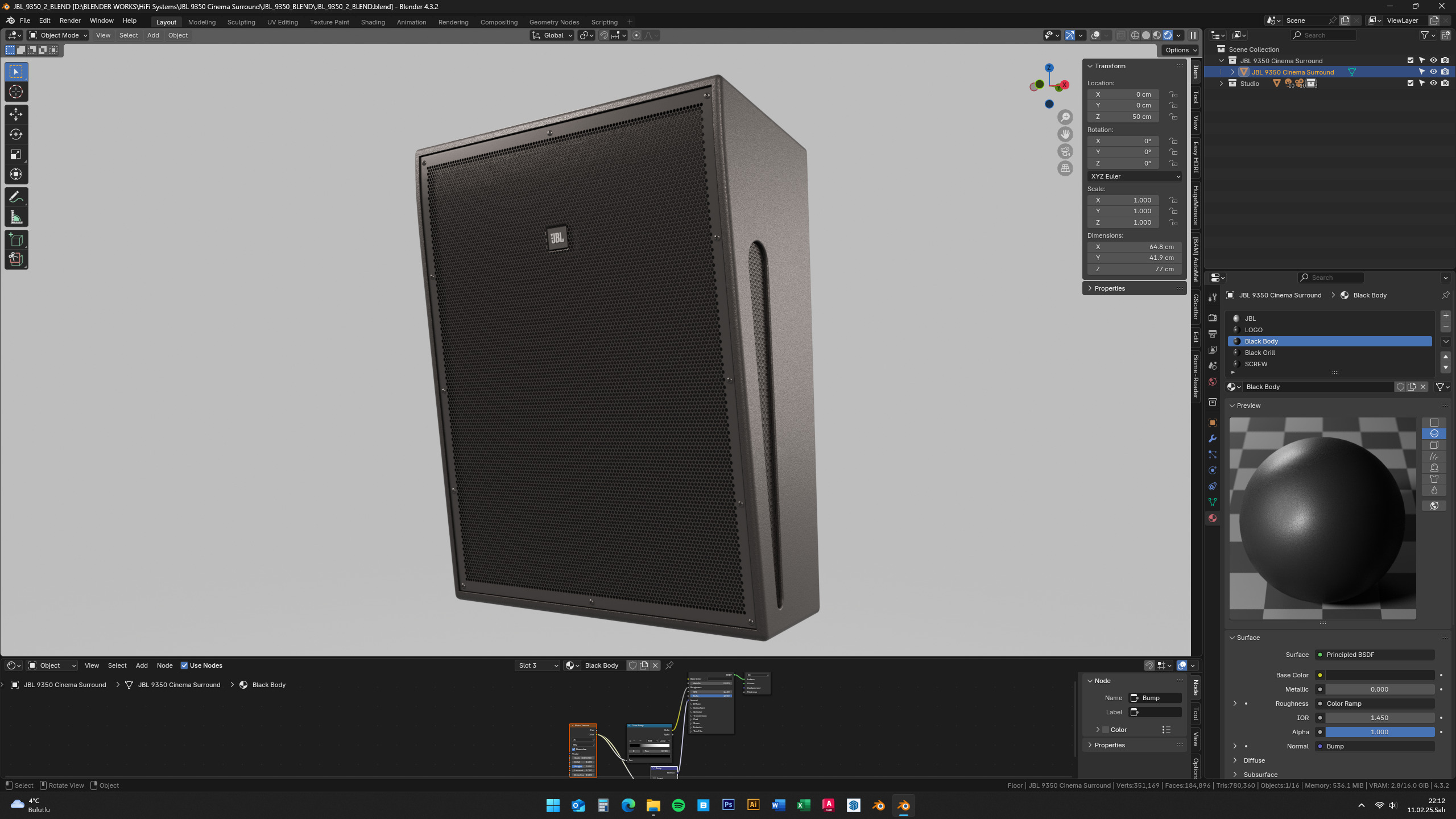 JBL 9350 Cinema Surround Monitor 3D model_8