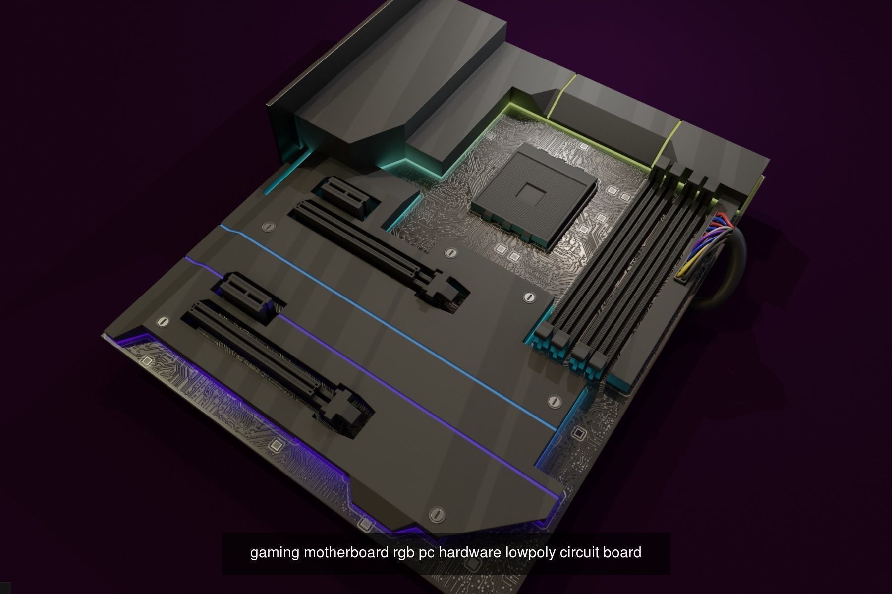 pc motherboard collection pack rgb lowpoly circuit board _7