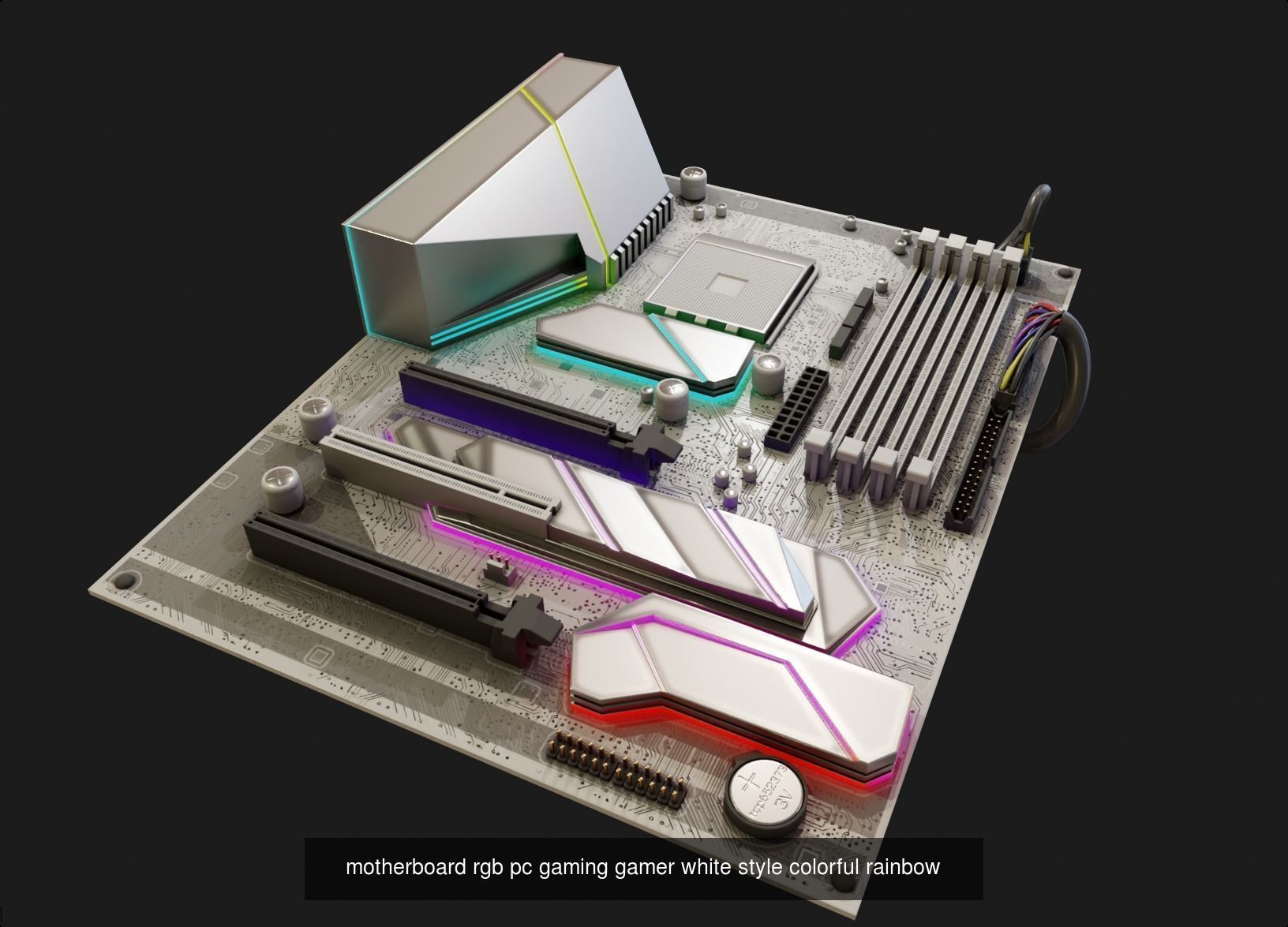 pc motherboard collection pack rgb lowpoly circuit board _5