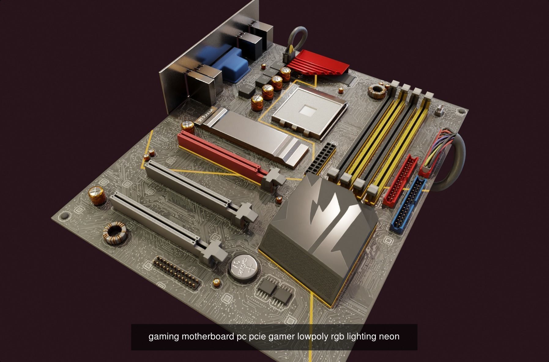 pc motherboard collection pack rgb lowpoly circuit board _4