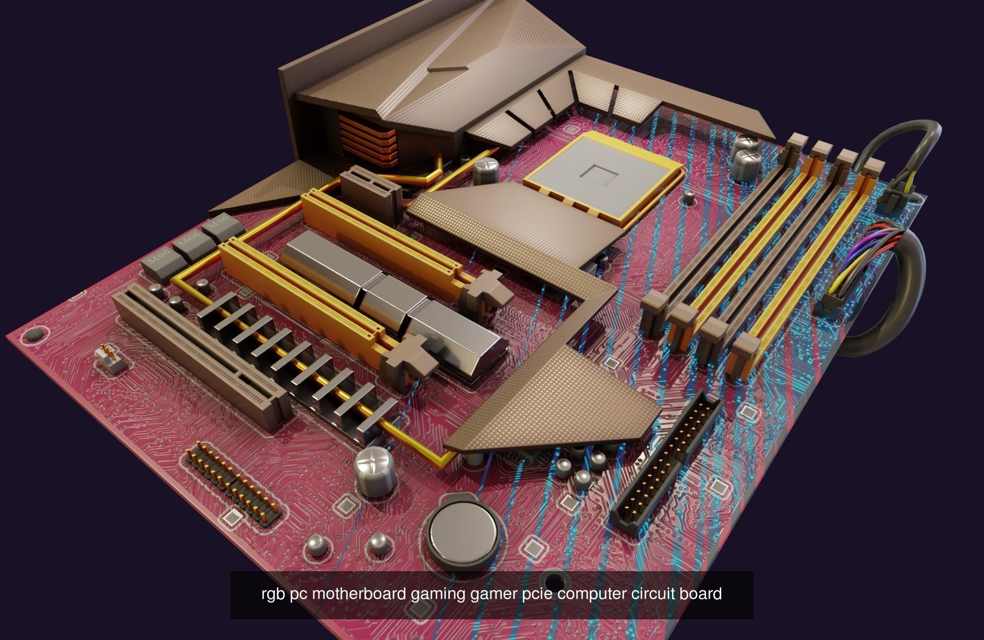 pc motherboard collection pack rgb lowpoly circuit board _6