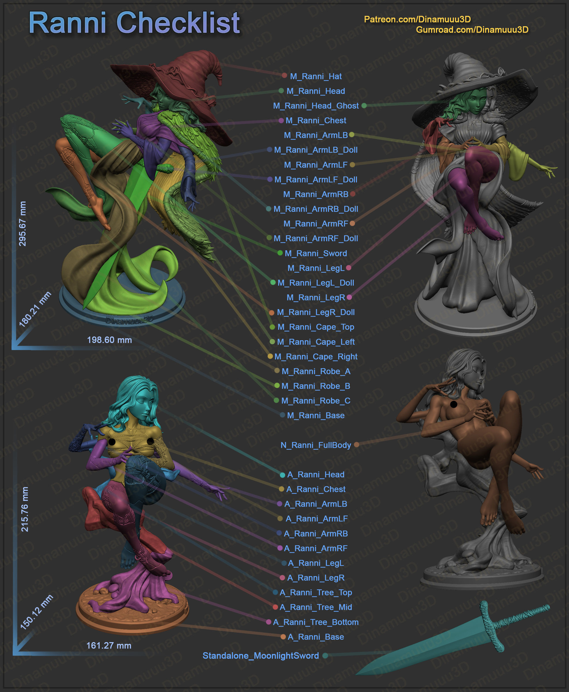 Ranni The Witch Elden Ring Multi Versions SFW NSFW STL 3D print model_11