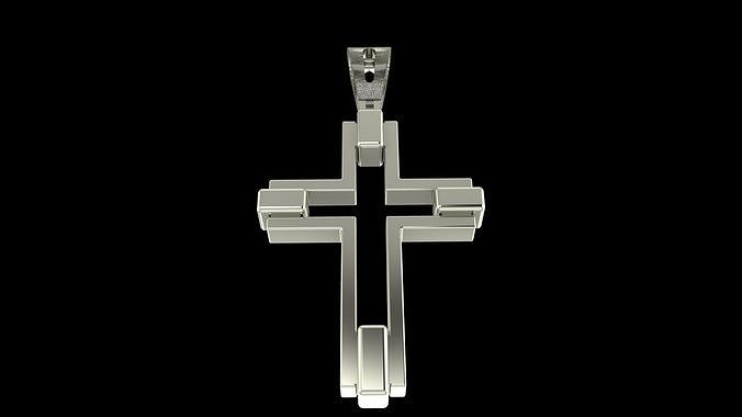 Cross Pendant 3D-Printable Ornamental Jewelry Design 3D print model