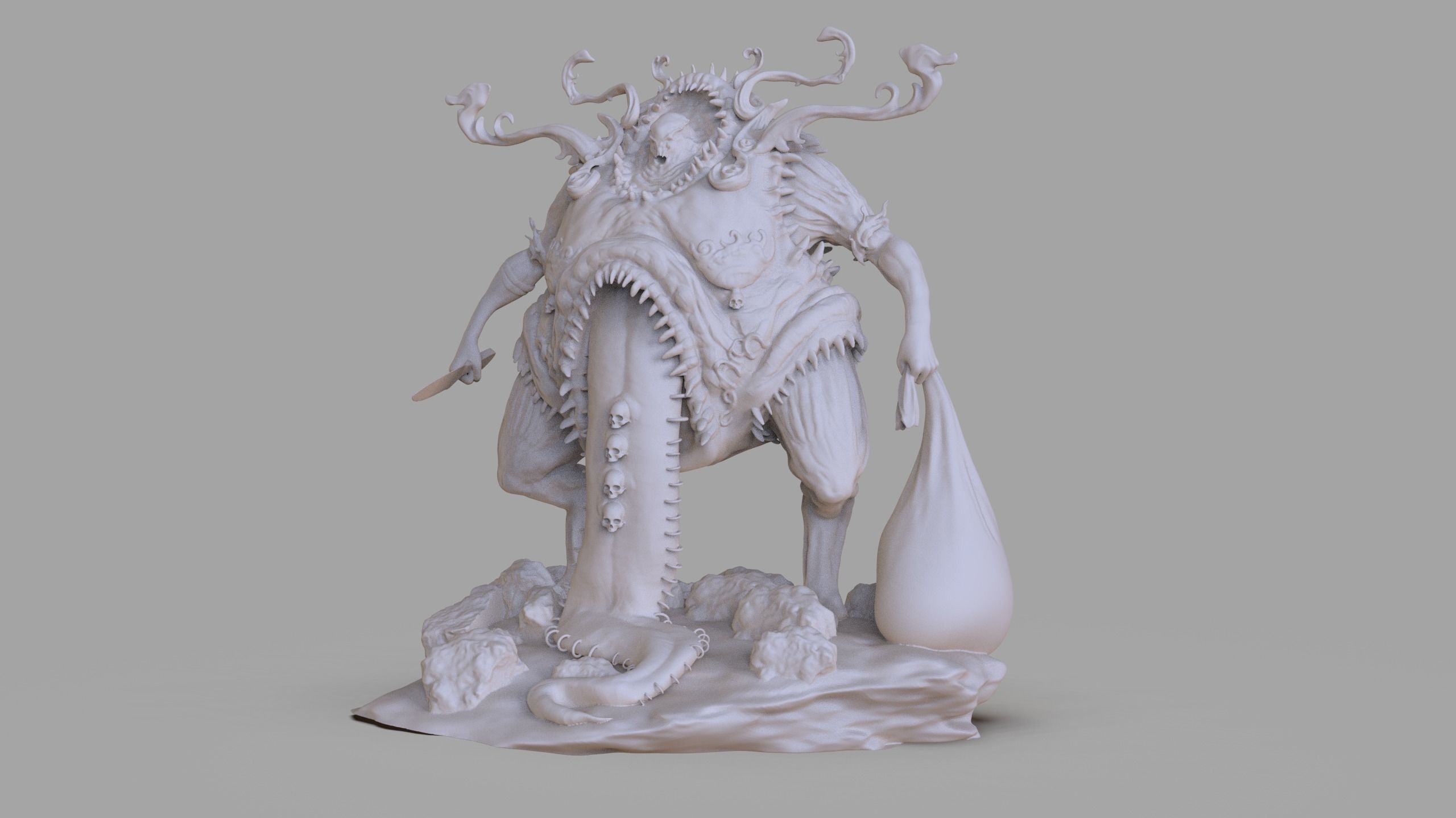 Creature Model 2 Size 150 mm 3D print model_4