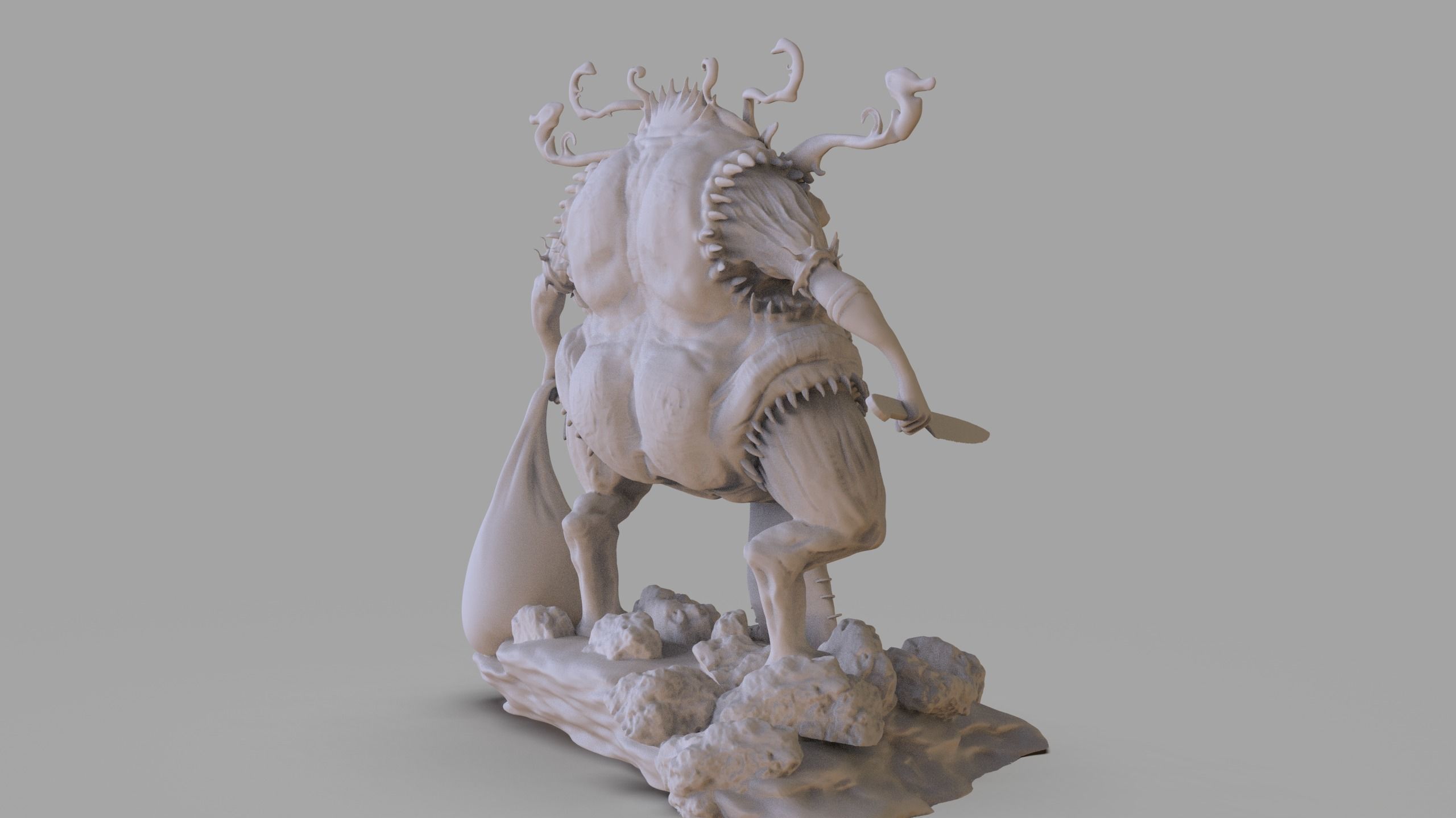 Creature Model 2 Size 150 mm 3D print model_3