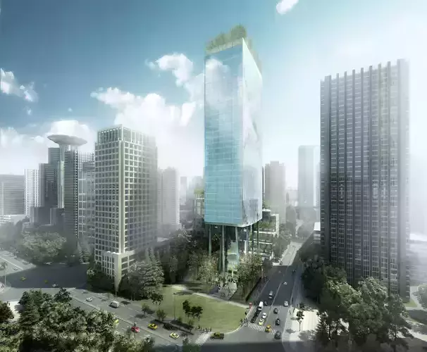 3Dmax fashion city commercial square building 279