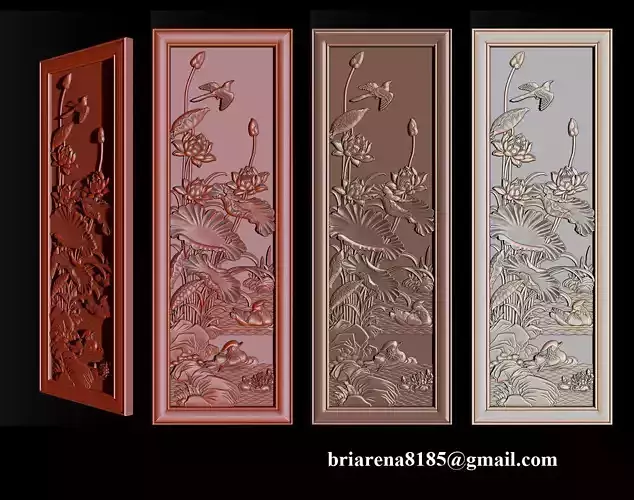   Lotus pattern relief design for CNC router 3D print model