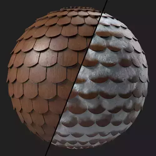 Roof Tile Materials 81- Wooden Roofing By Sbsar Seamless Pbr