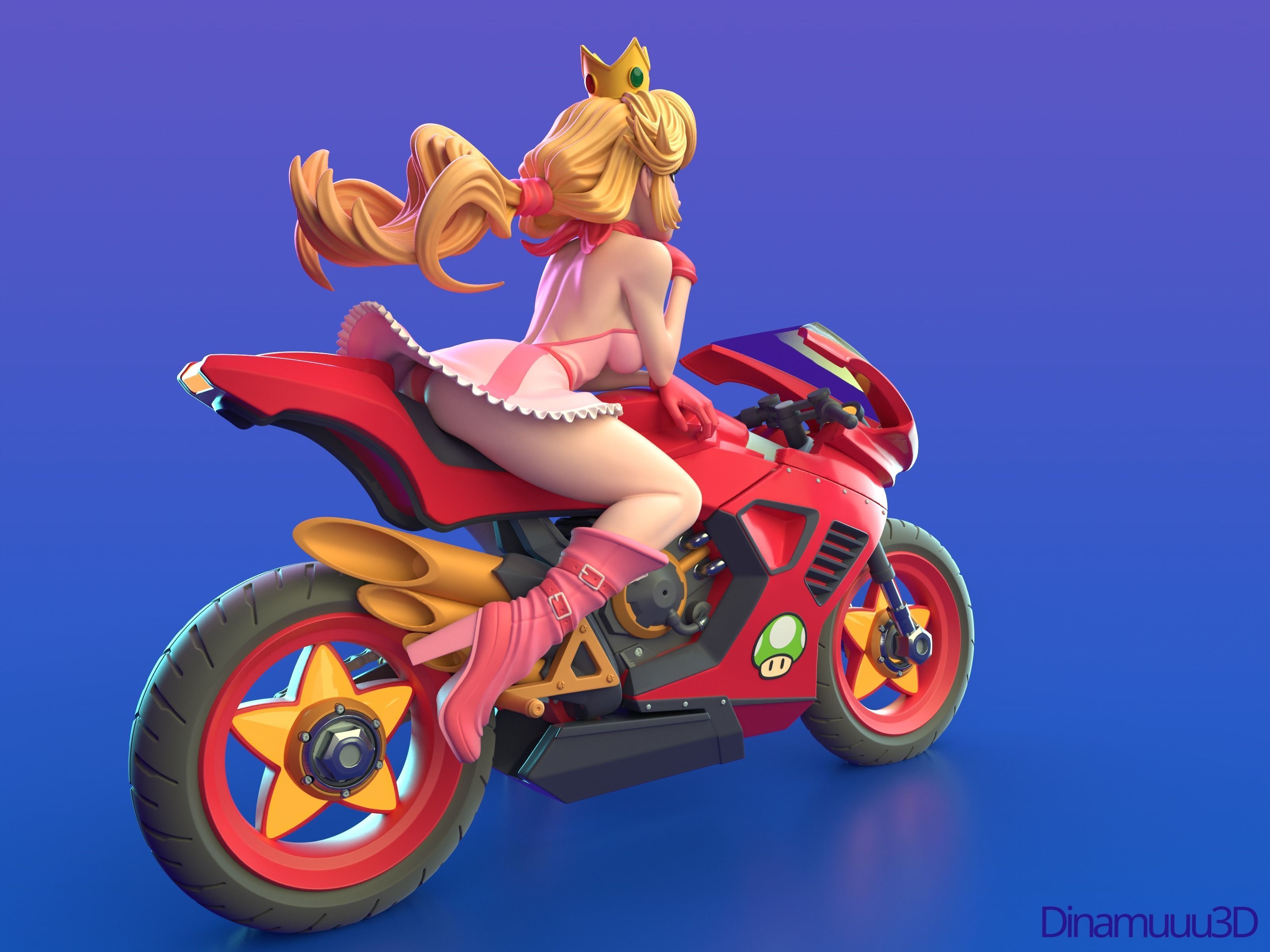 Princess Peach Super Mario Multi Version SFW NSFW STL 3D print model_5