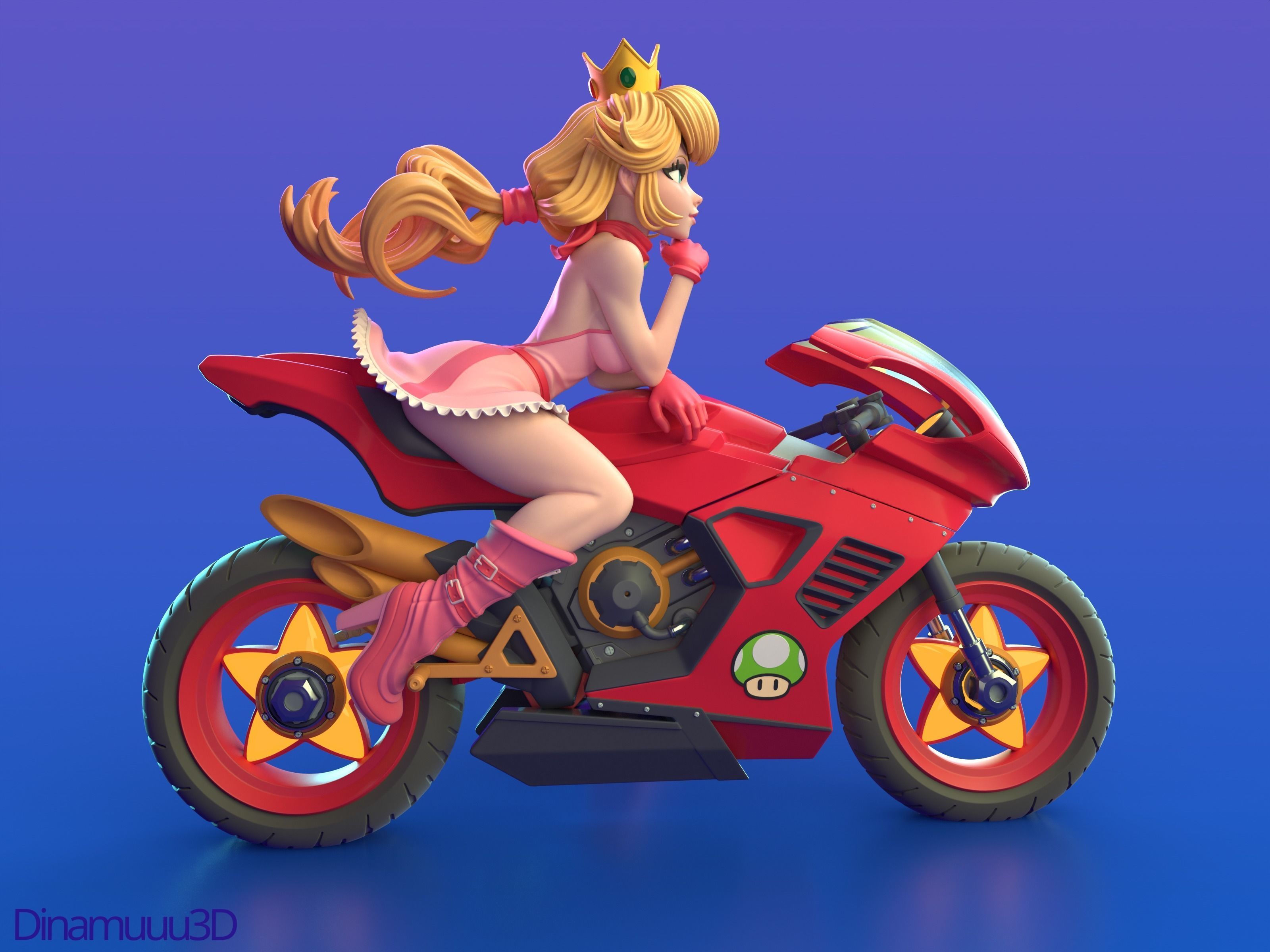 Princess Peach Super Mario Multi Version SFW NSFW STL 3D print model_4