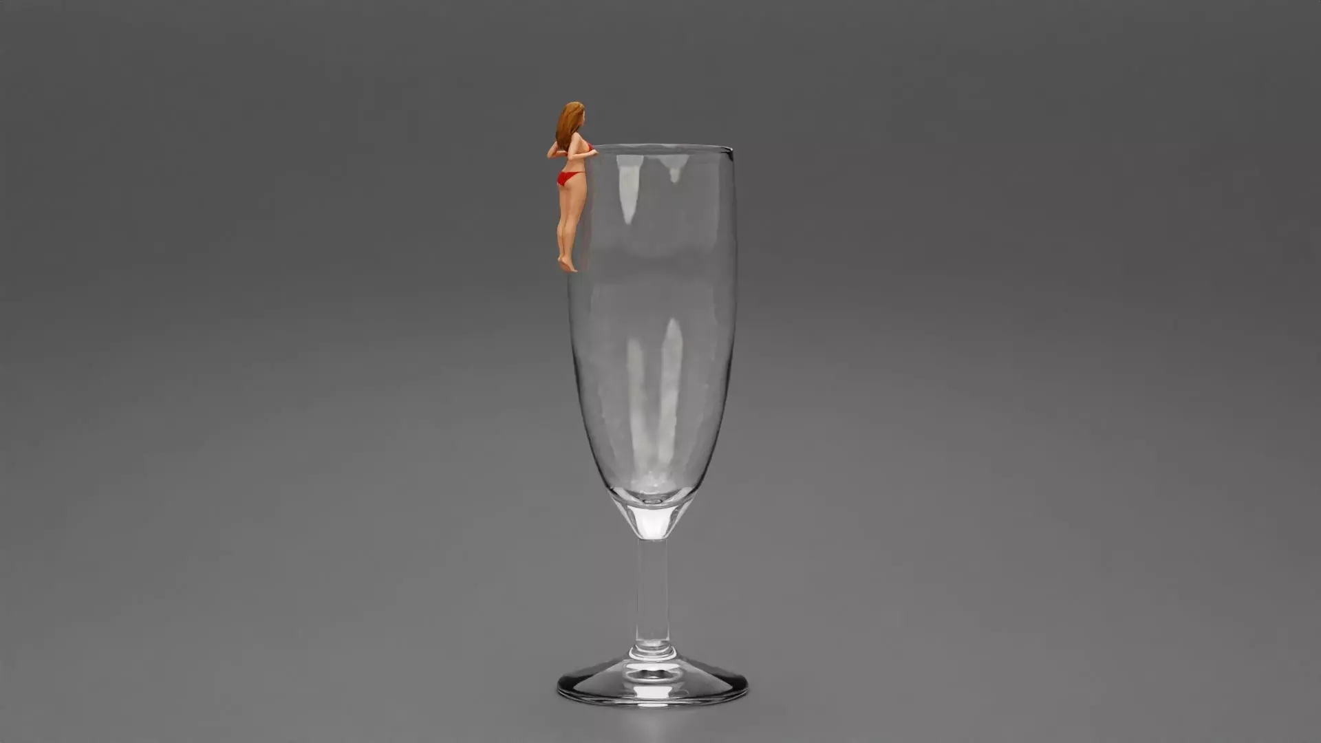 Bikini clad drink markers to attach to the side of your glass 3D print model