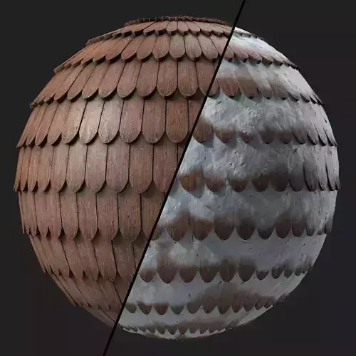 Roof Tile Materials 82- Wooden Roofing By Sbsar Seamless Pbr