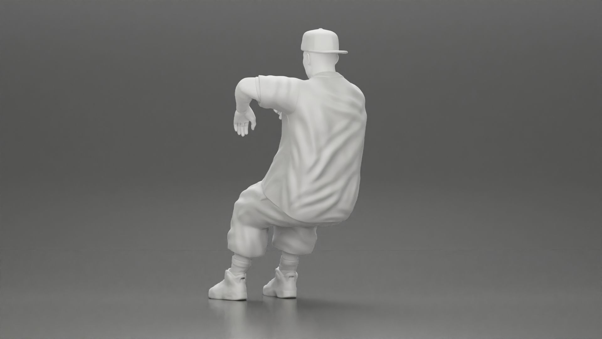 gangster in cap backwards with arm on window driving the car 3D print model_9