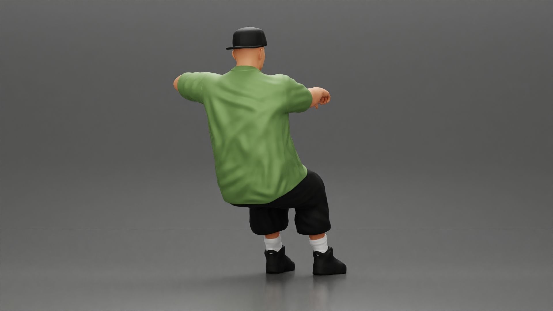 gangster in cap backwards with arm on window driving the car 3D print model_3