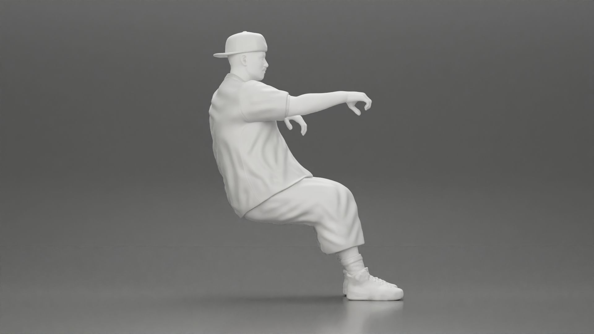 gangster in cap backwards with arm on window driving the car 3D print model_7