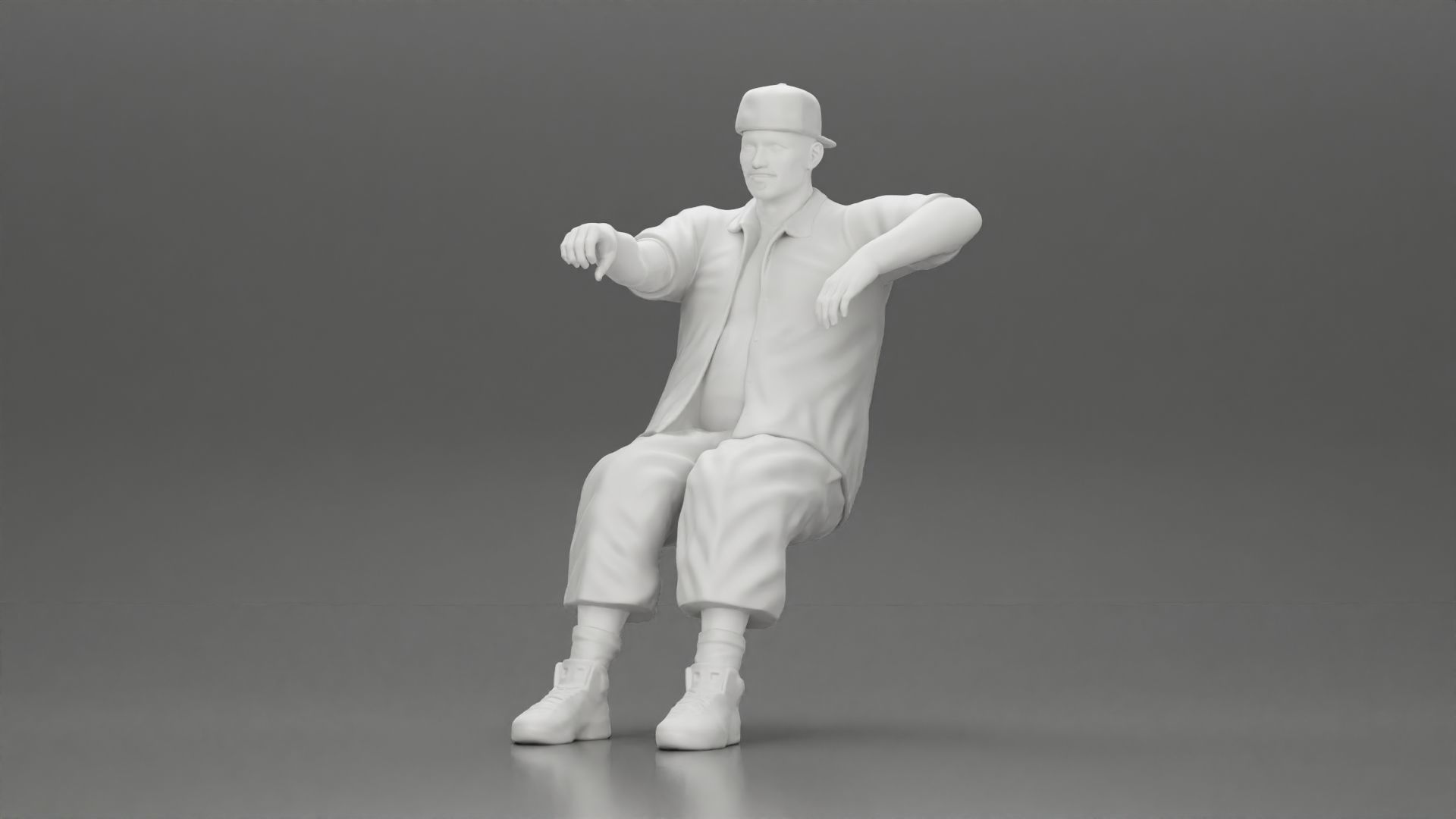 gangster in cap backwards with arm on window driving the car 3D print model_11