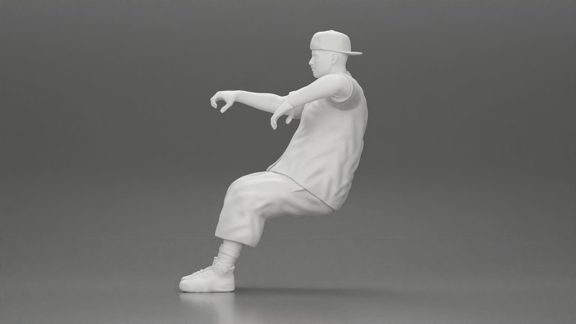 gangster in cap backwards with arm on window driving the car 3D print model_10