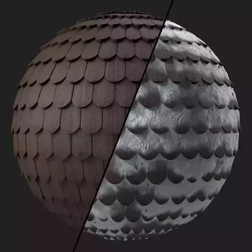 Roof Tile Materials 83- Wooden Roofing By Sbsar Seamless Pbr Texture