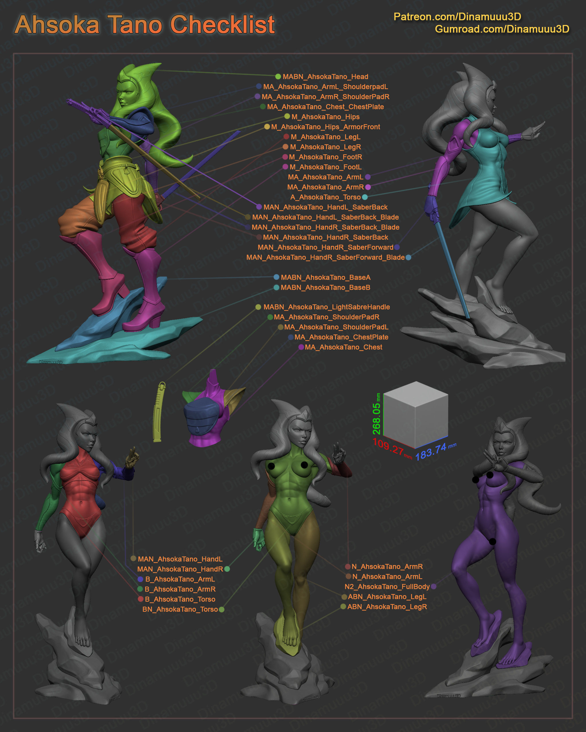 Ahsoka Tano Star Wars Multi Version SFW NSFW STL 3D print model_17