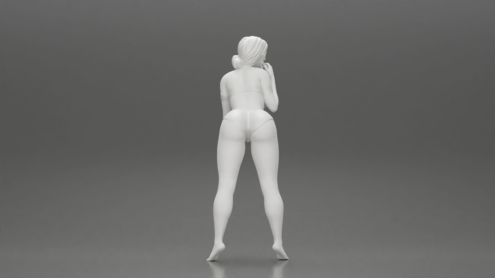 Attractive girl in bikini Leaning on the Car 3D print model_8